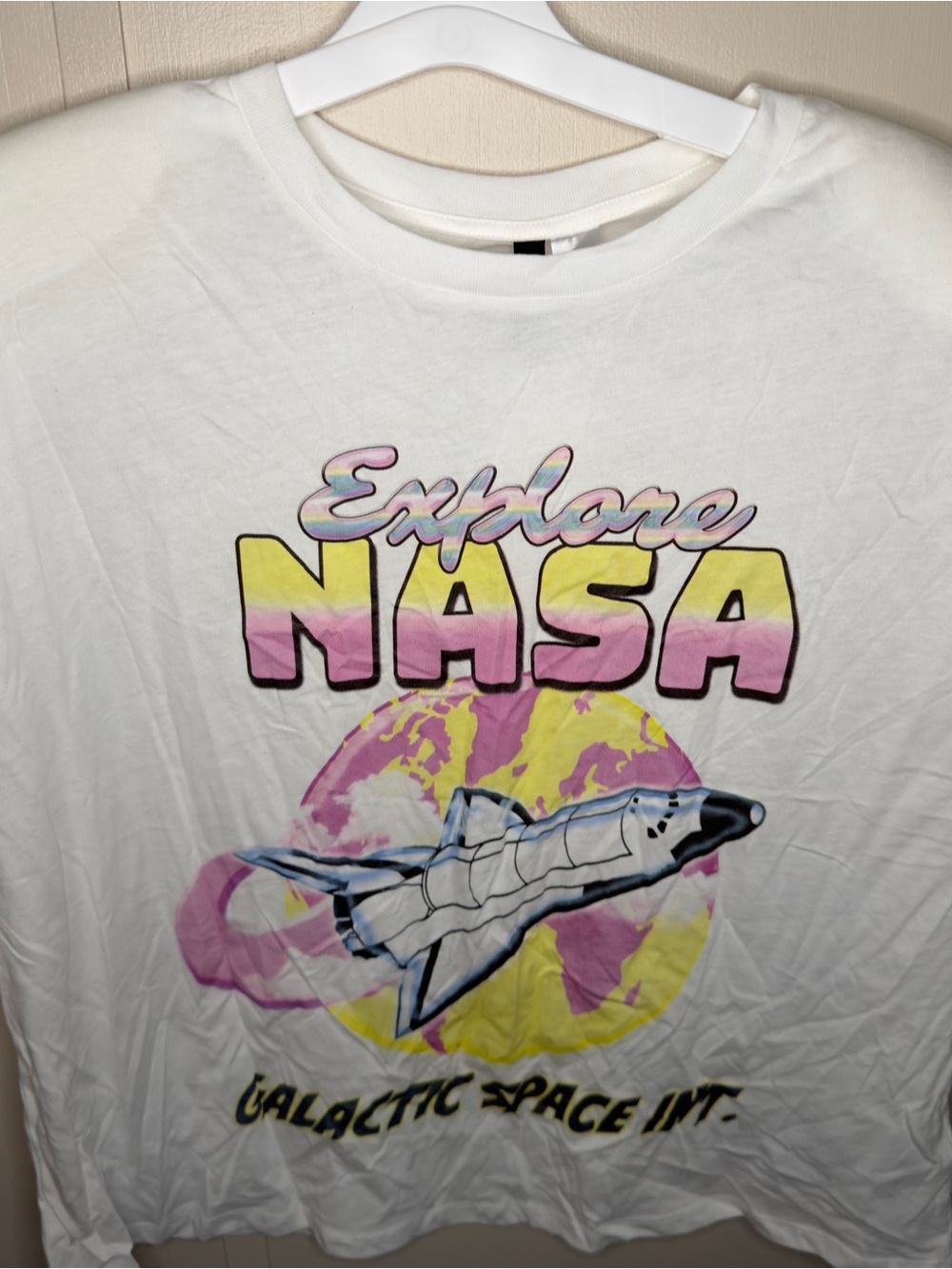 NASA Graphic Muscle Tank White Space Shuttle Sleeveless Tee Retro Graphic Shirt